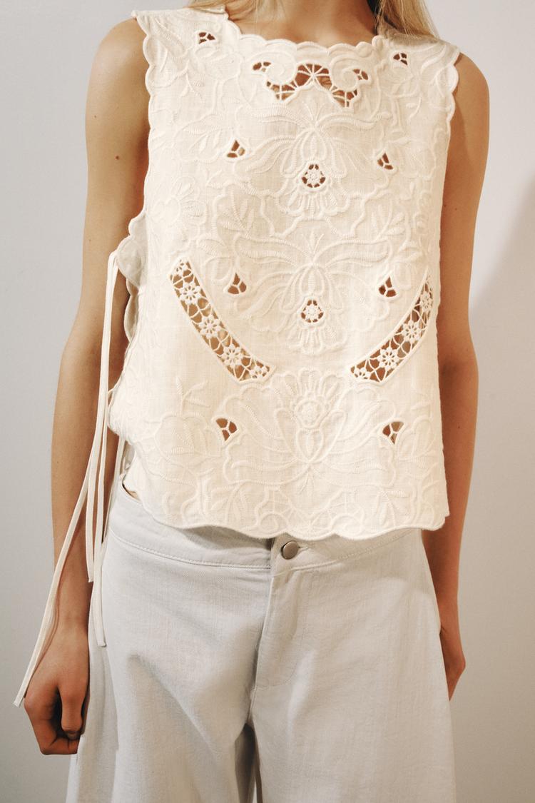 ZW COLLECTION EMBROIDERED SHIRT - Zara product image