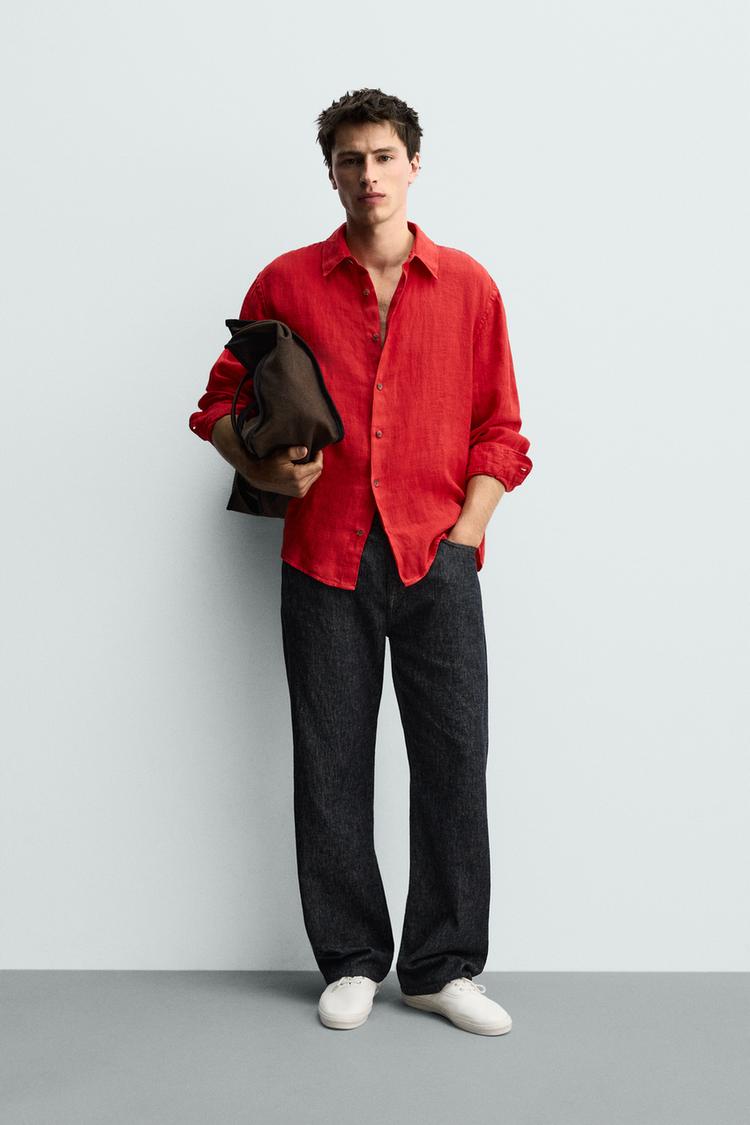 100% LINEN REGULAR FIT SHIRT - Zara product image