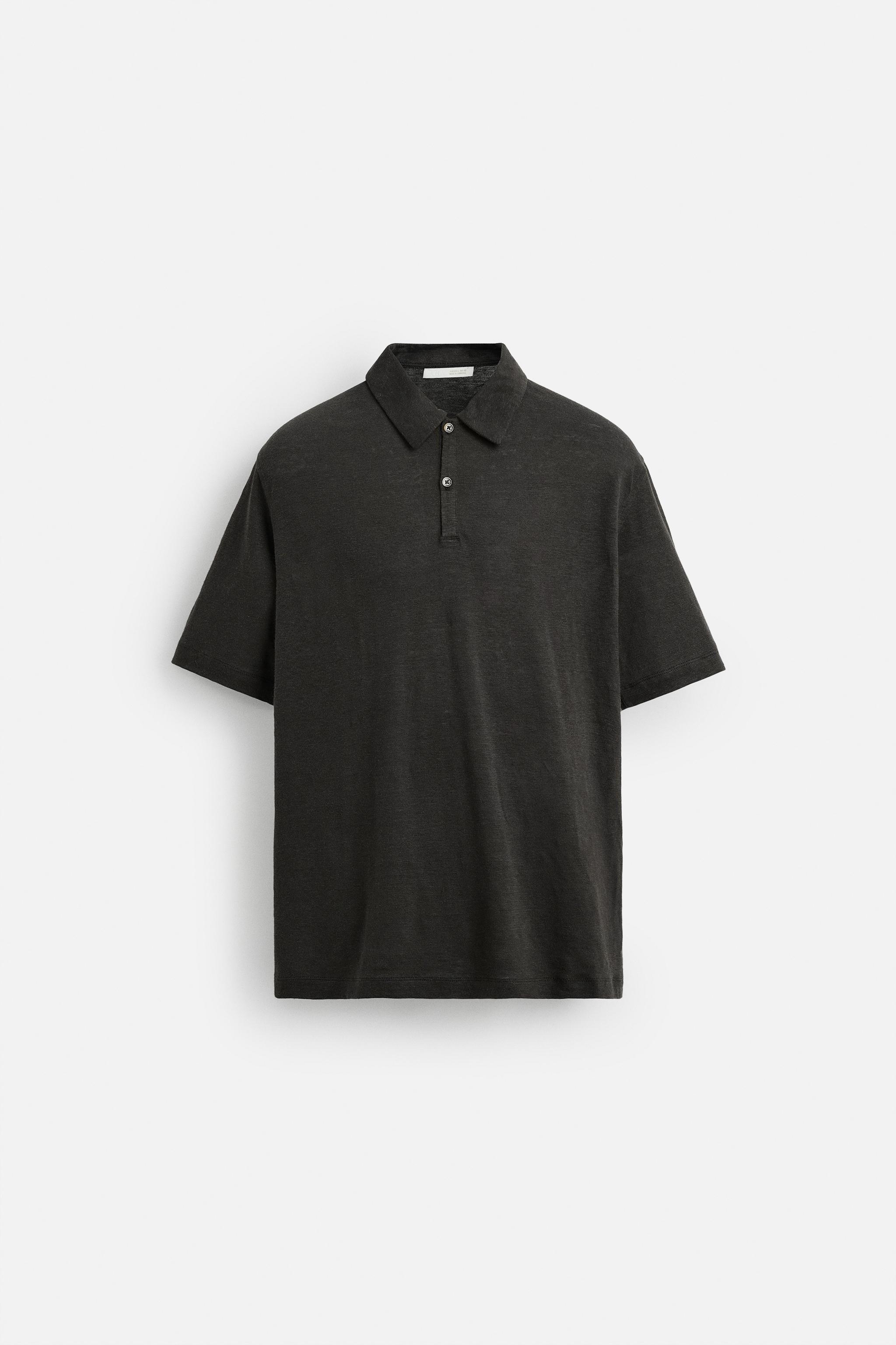 LINEN BLEND POLO SHIRT