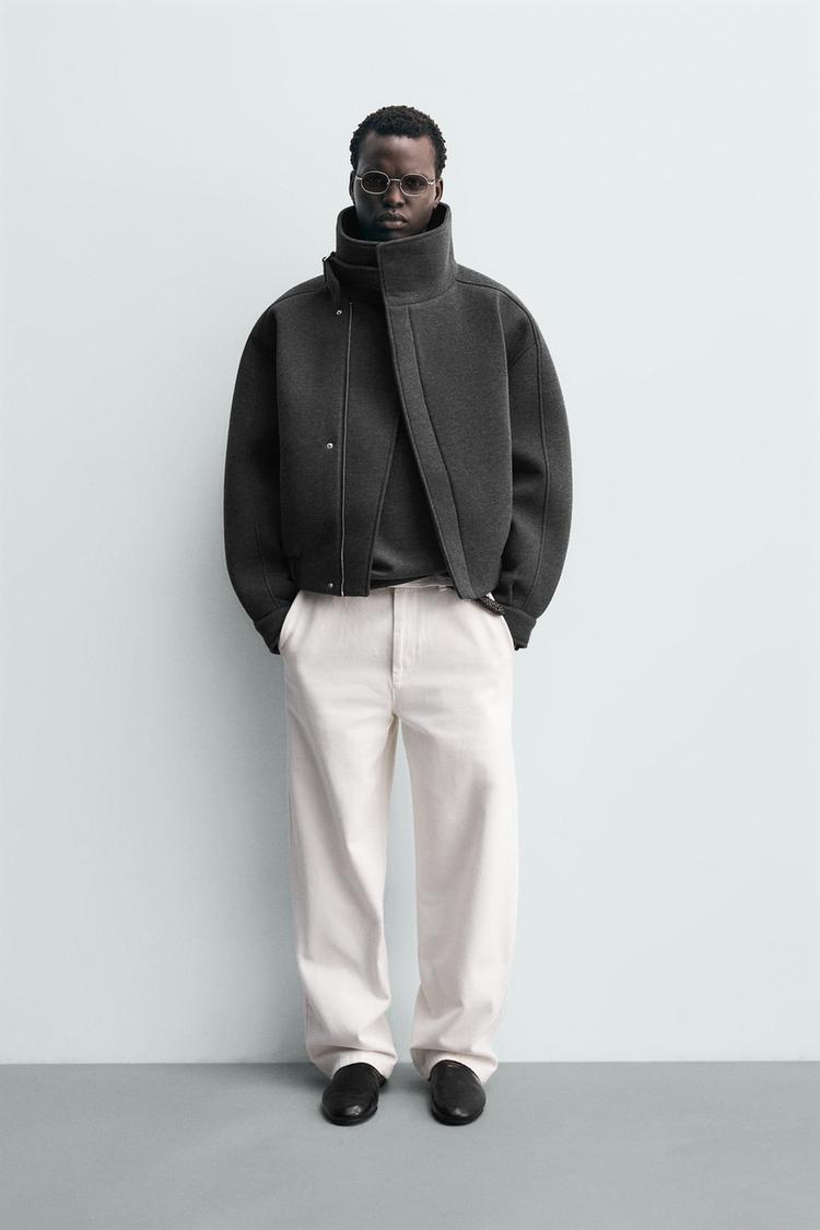NEOPRENE EFFECT HIGH COLLAR JACKET - Zara product image