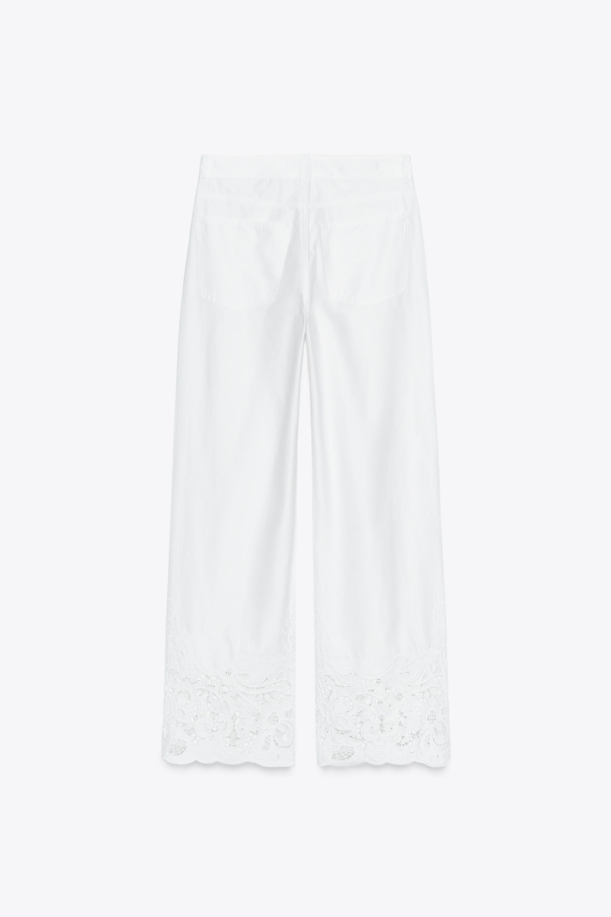 PANTALON DROIT BRODÉ
