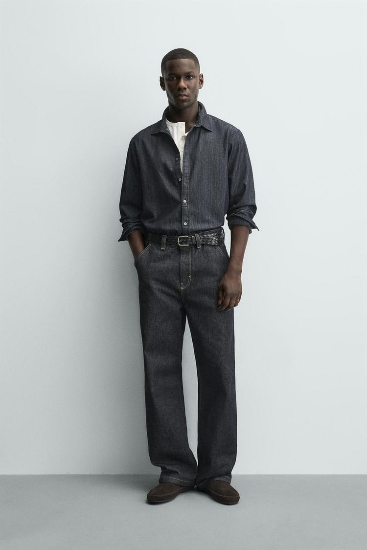 EMBROIDERED HEART DENIM CHINO PANTS
