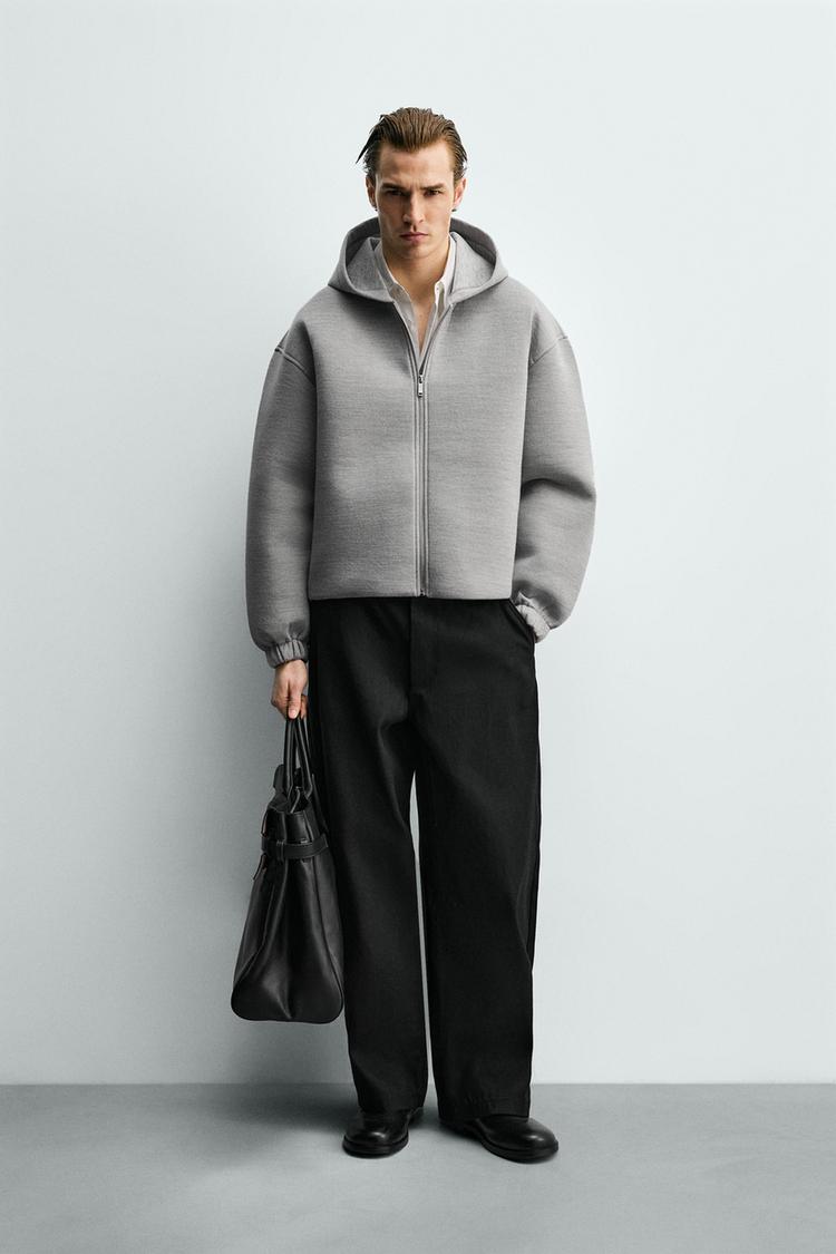 COMPACT BOXY FIT ZIP SWEATSHIRT - Zara product image