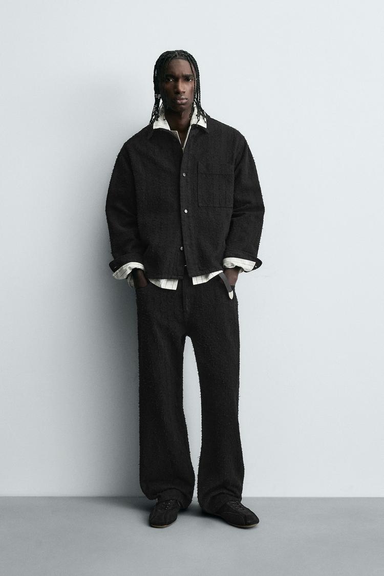 TEXTURED JACQUARD DENIM SHIRT - Zara product image