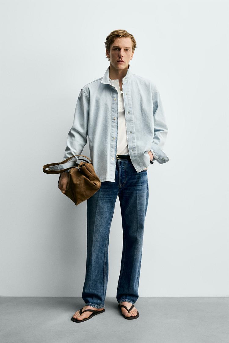 RELAXED FIT WASHED DENIM SHIRT - Zara product image