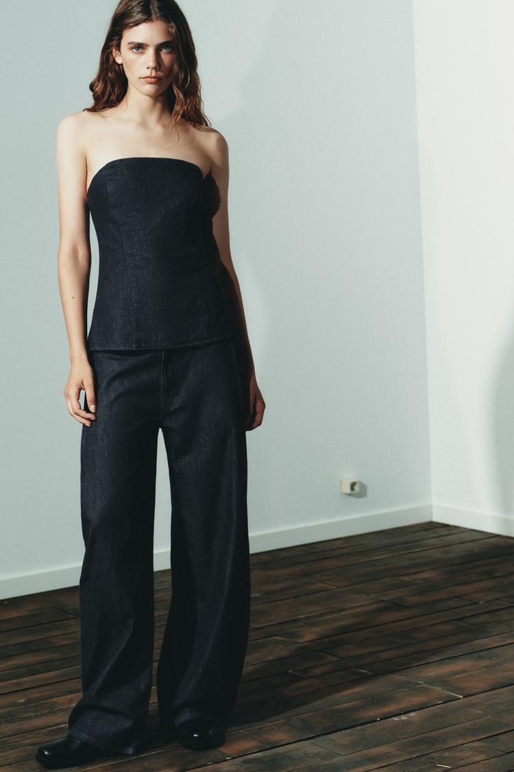 TRF PLEATED DENIM PANTS - Zara product image