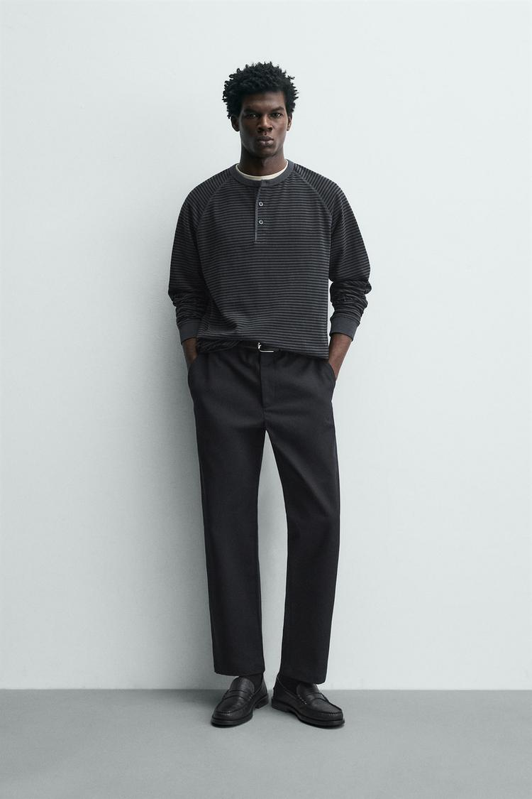 TEXTURED STRAIGHT FIT PANTS - Zara product image