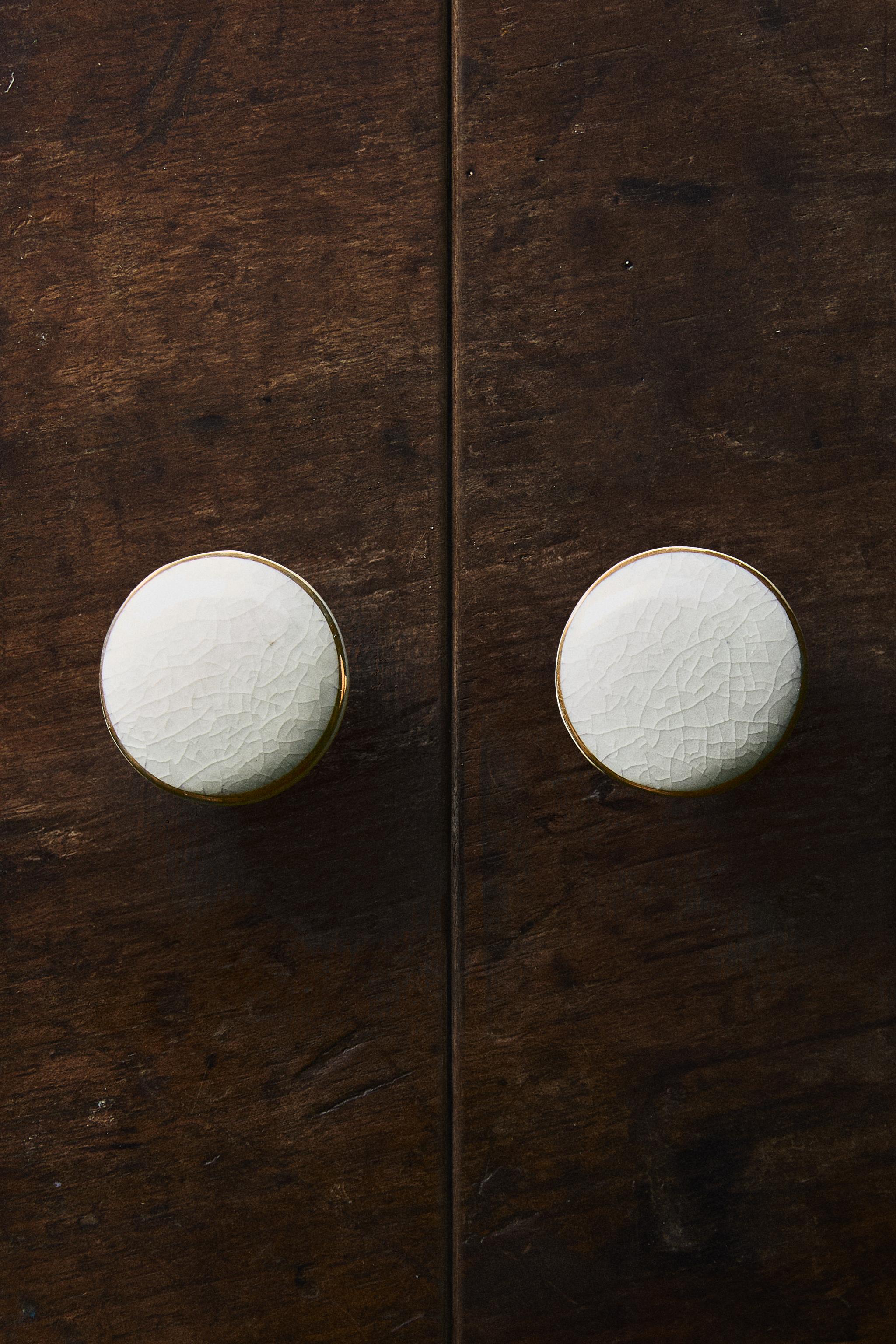 LOT BOUTONS DE PORTE CÉRAMIQUE RONDS (LOT DE 2)