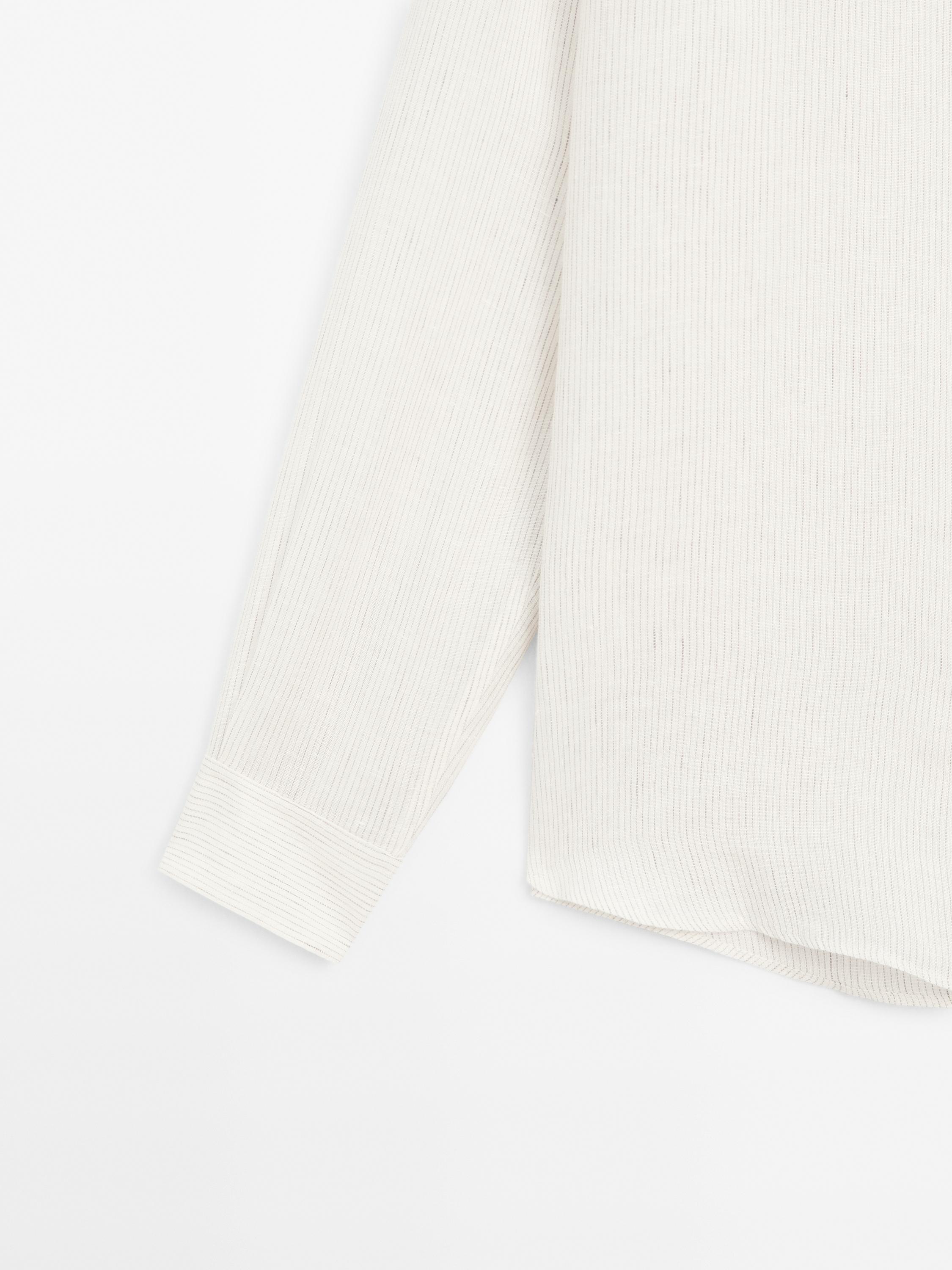 Regular fit striped linen shirt