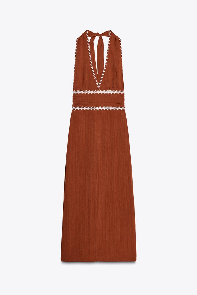 EMBROIDERED MIDI DRESS