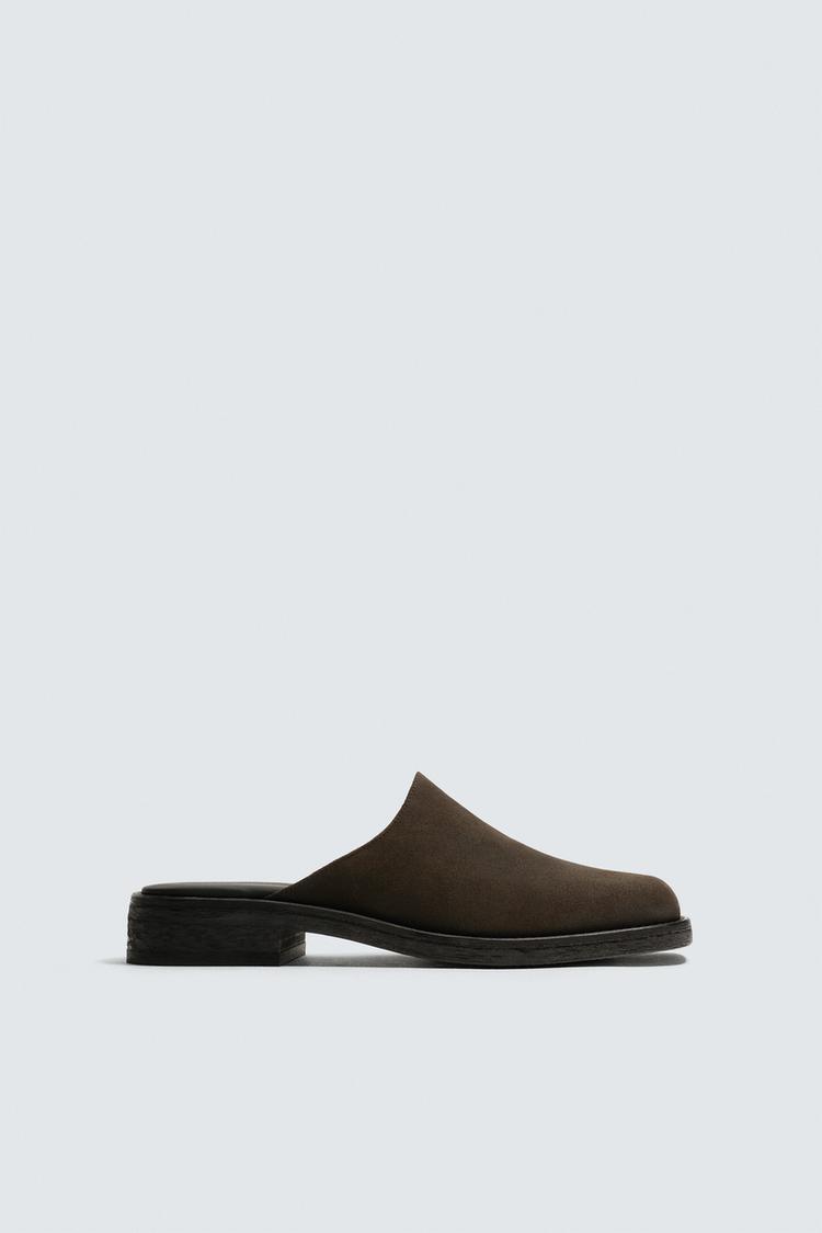SPLIT LEATHER CLOGS - Zara product image