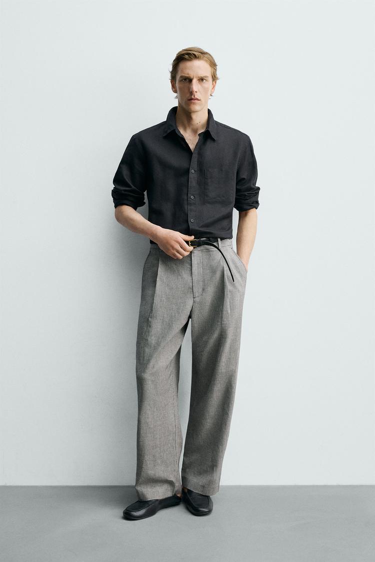 RELAXED FIT LINEN - COTTON PANTS - Zara product image