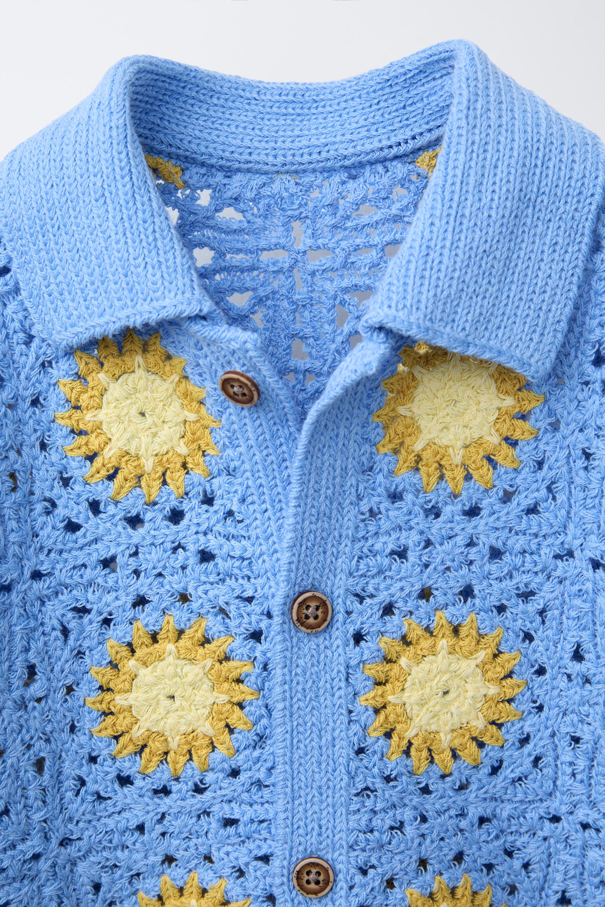 CHEMISE EN MAILLE CROCHET SOLEILS