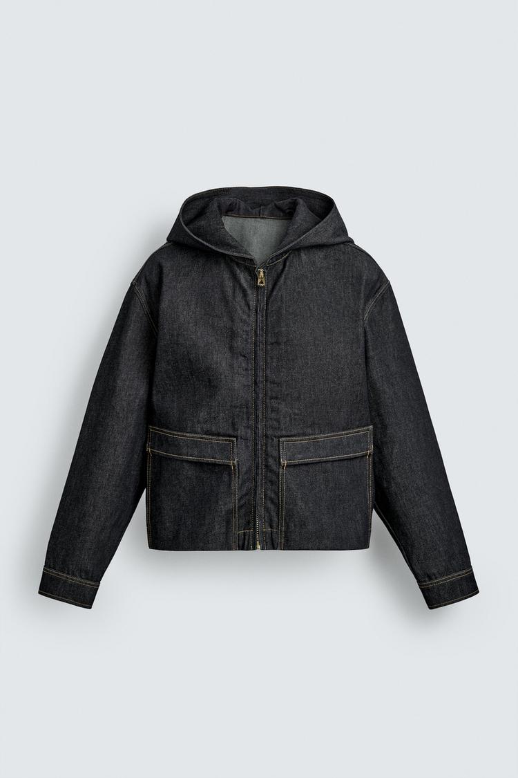HOODIE DENIM JACKET - Zara product image
