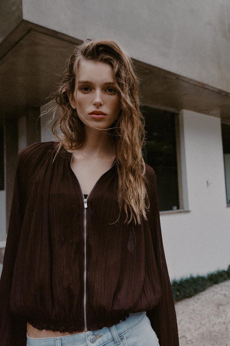PLEATED ORGANZA JACKET - Zara product image