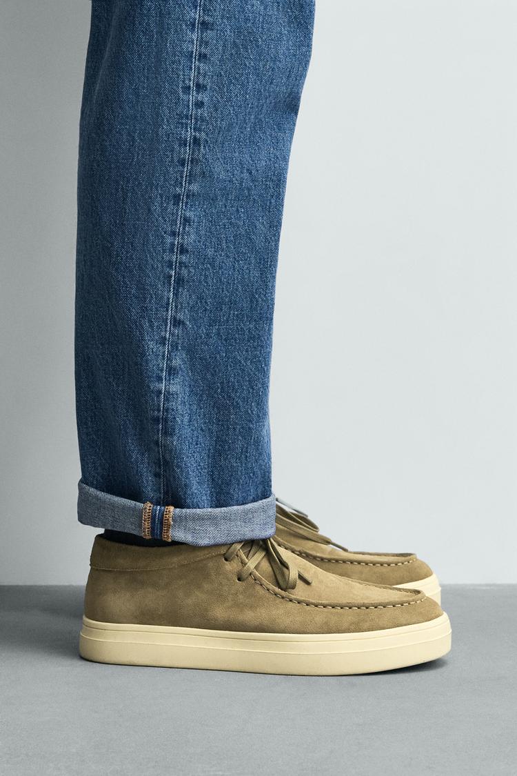LEATHER RAISED SEAM SHOES - Zara product image