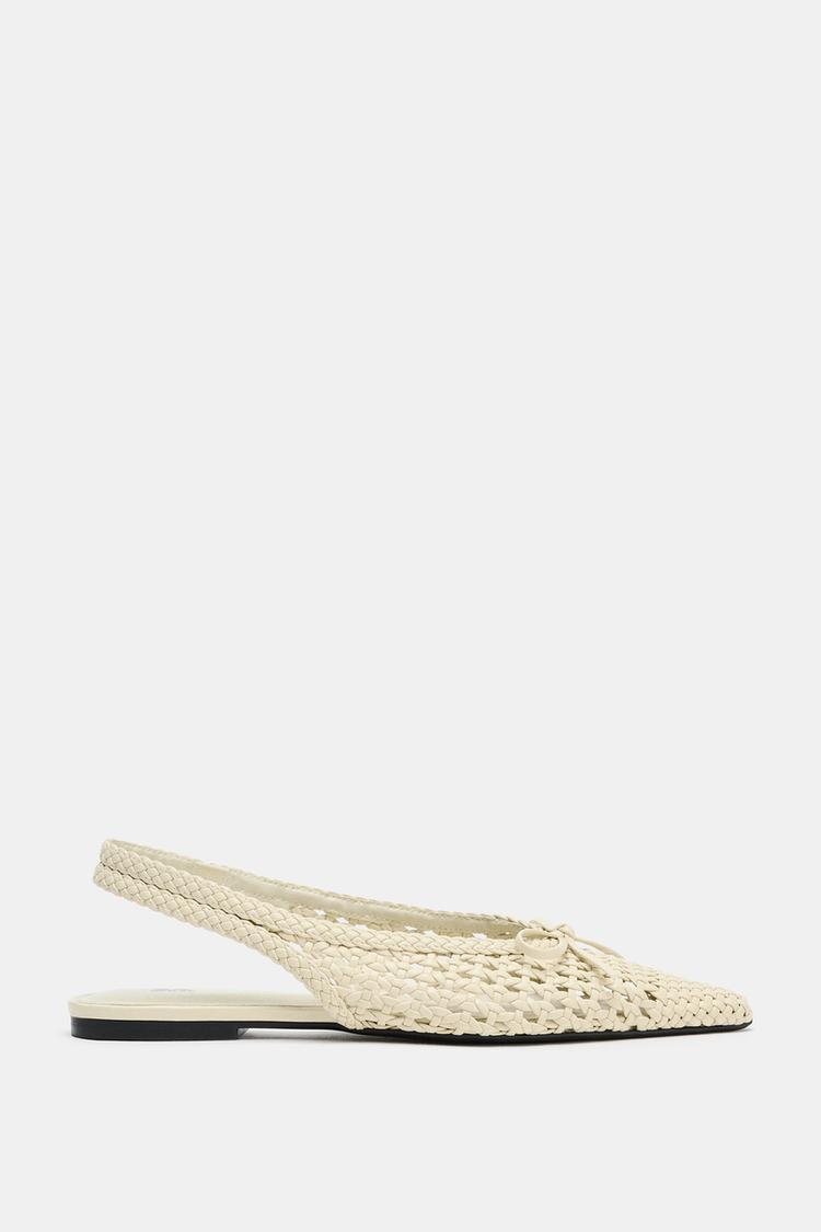 BRAIDED EFFECT FLAT SHOES - Zara product image