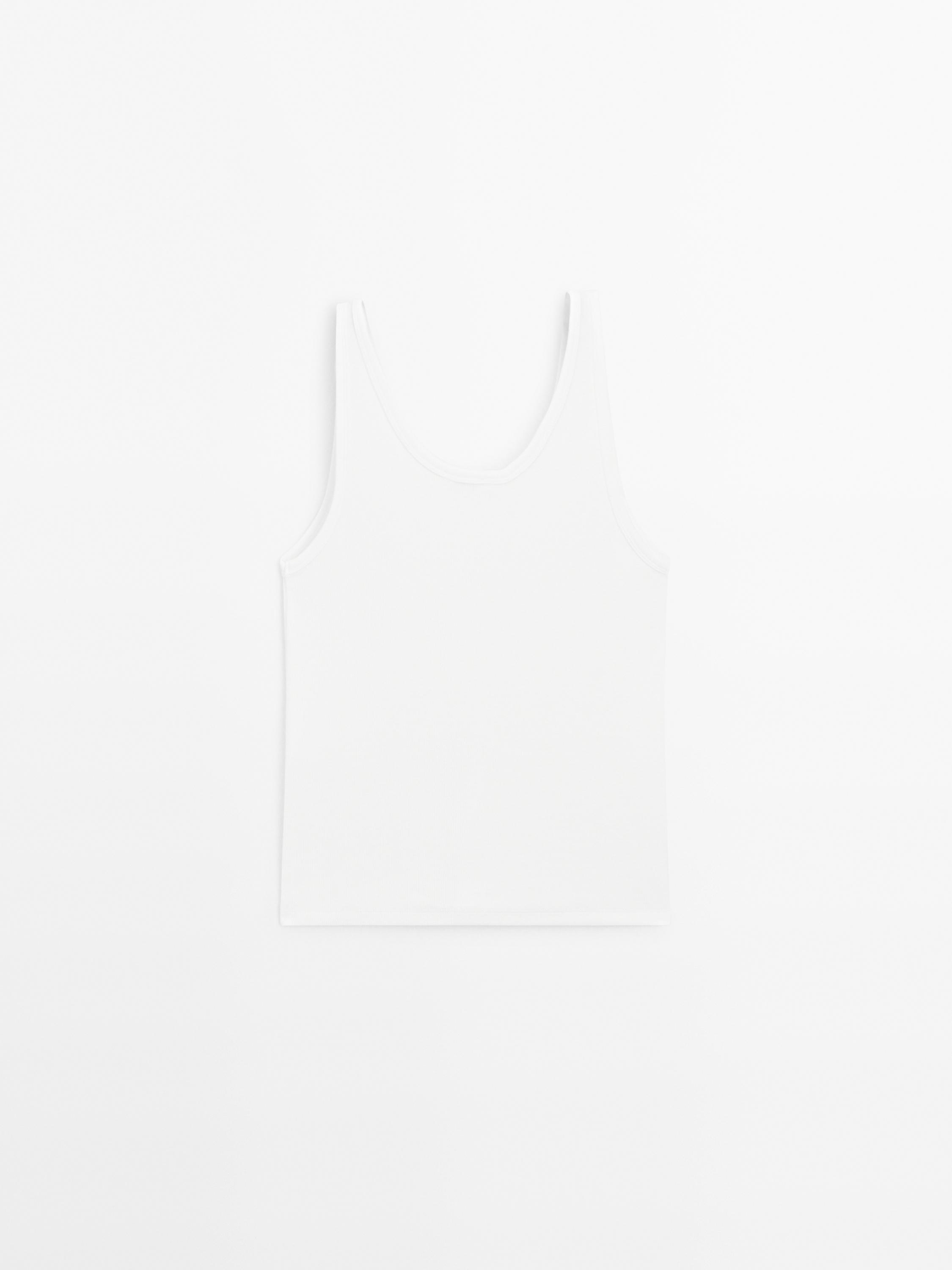 Cotton blend strappy top