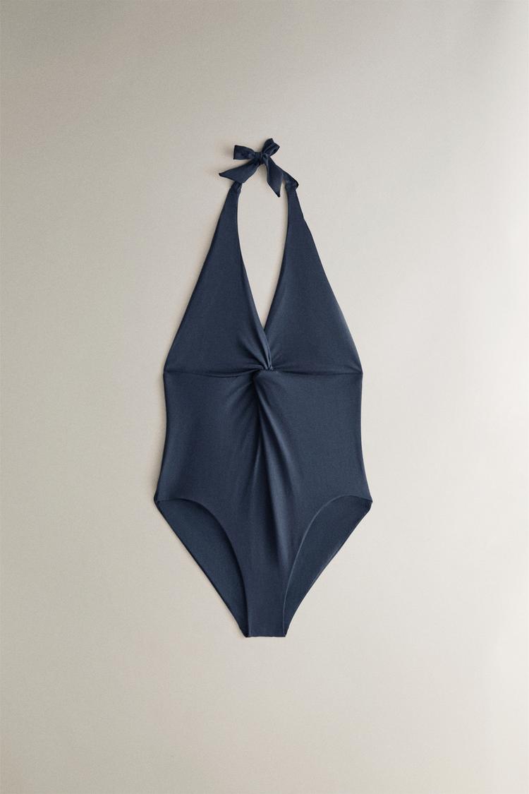 HALTER NECK TIE BEACH SWIMSUIT - Zara product image