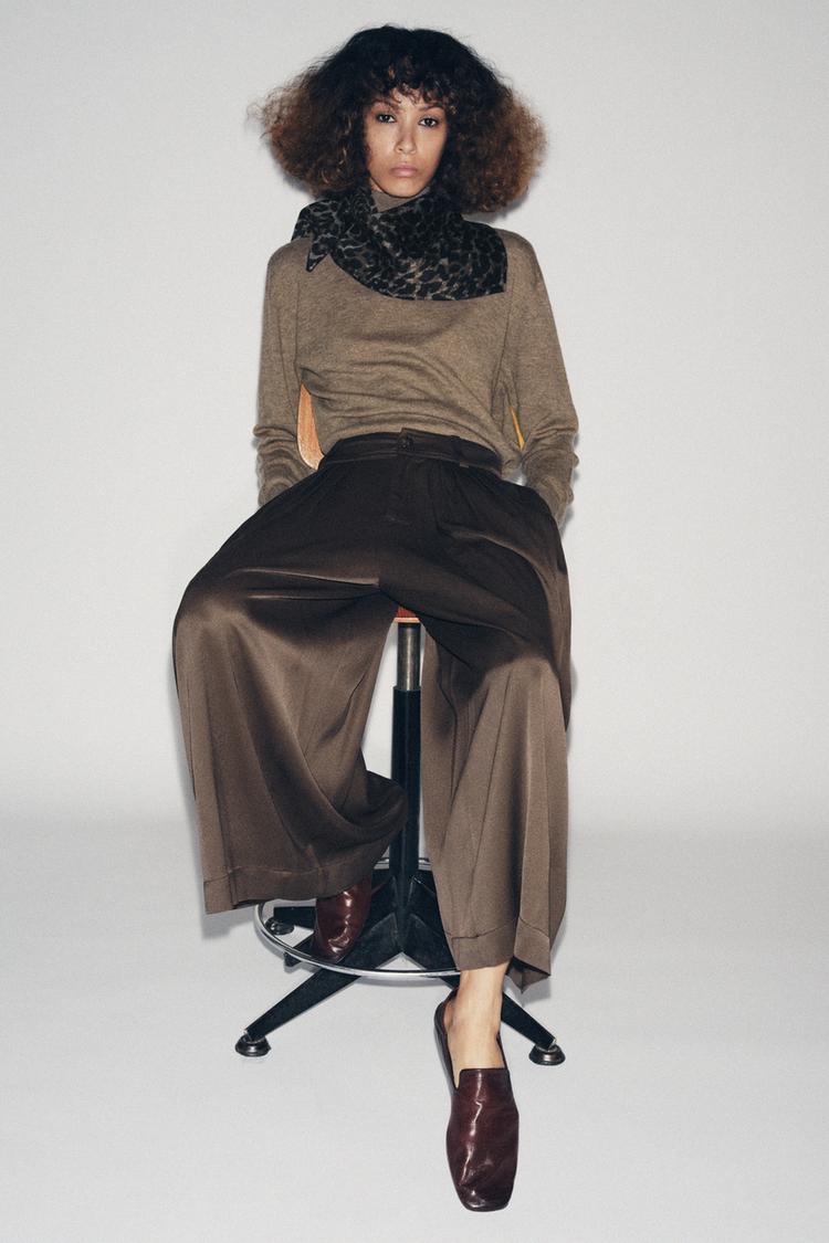 LEATHER LOAFERS WITH HIGH VAMP - Zara product image