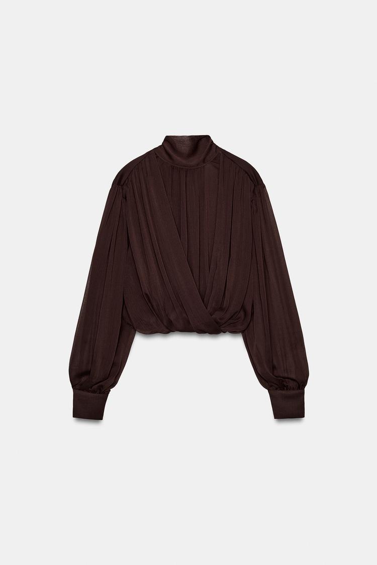 DRAPED BOW BLOUSE - Zara product image