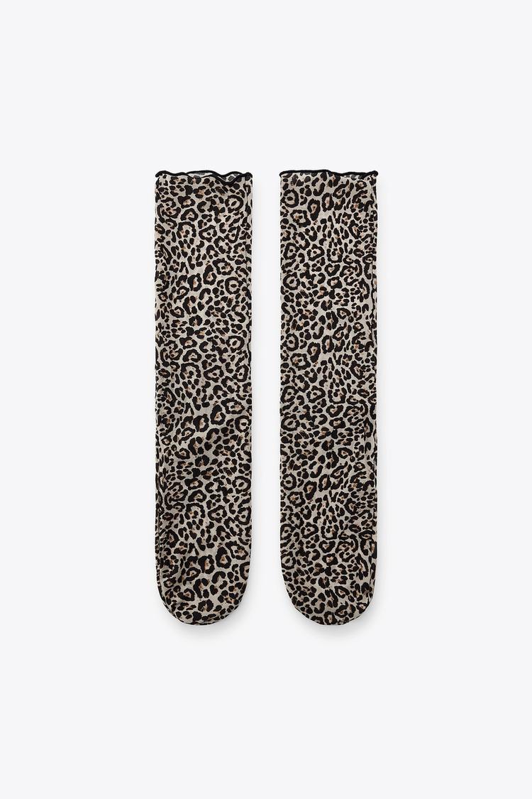 ANIMAL PRINT MID-CALF SOCKS