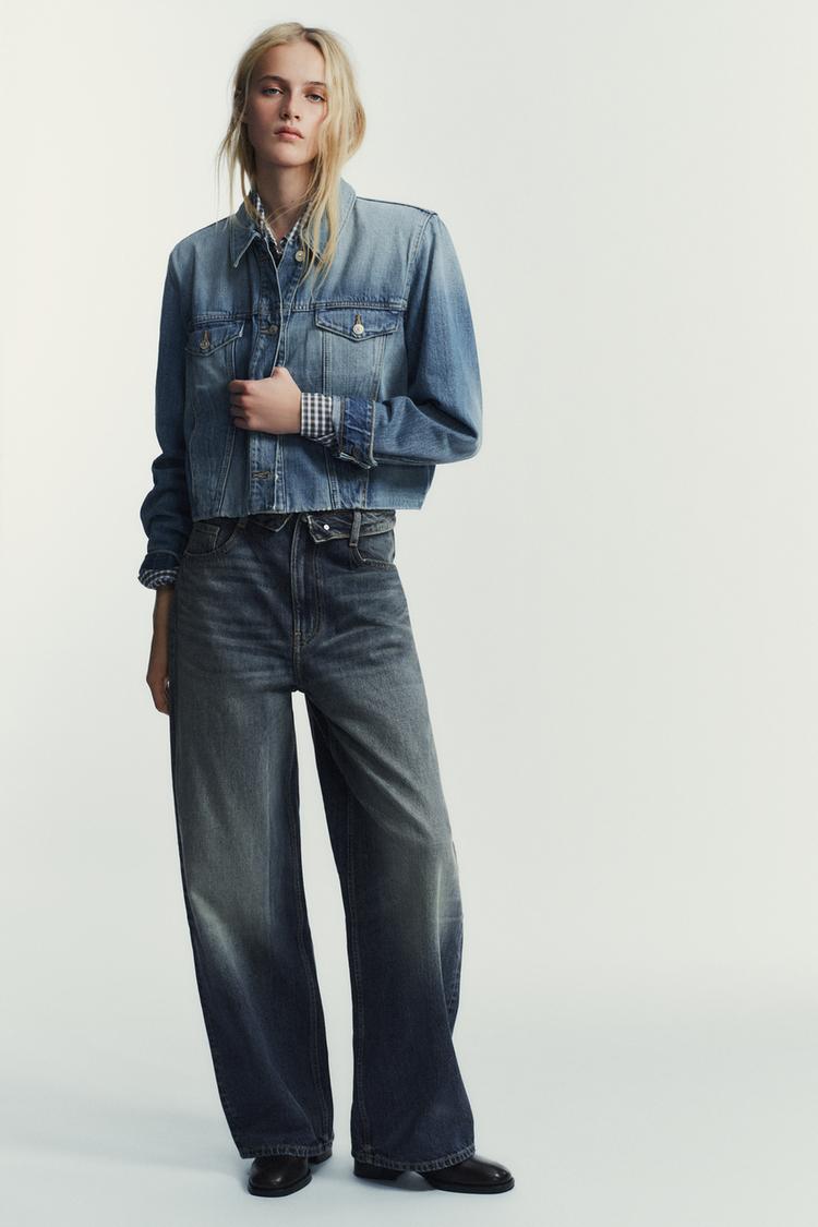 TRF MID-RISE FOLDED WAIST JEANS - Zara product image