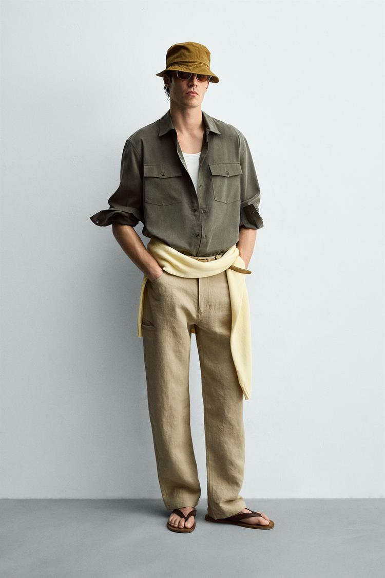 RELAXED FIT FLUID SHIRT WITH POCKETS - Zara product image