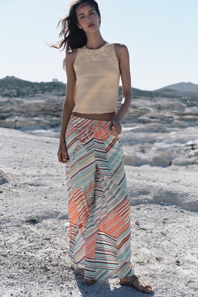 EMBROIDERED OPEN-BACK RUSTIC TOP - Zara product image