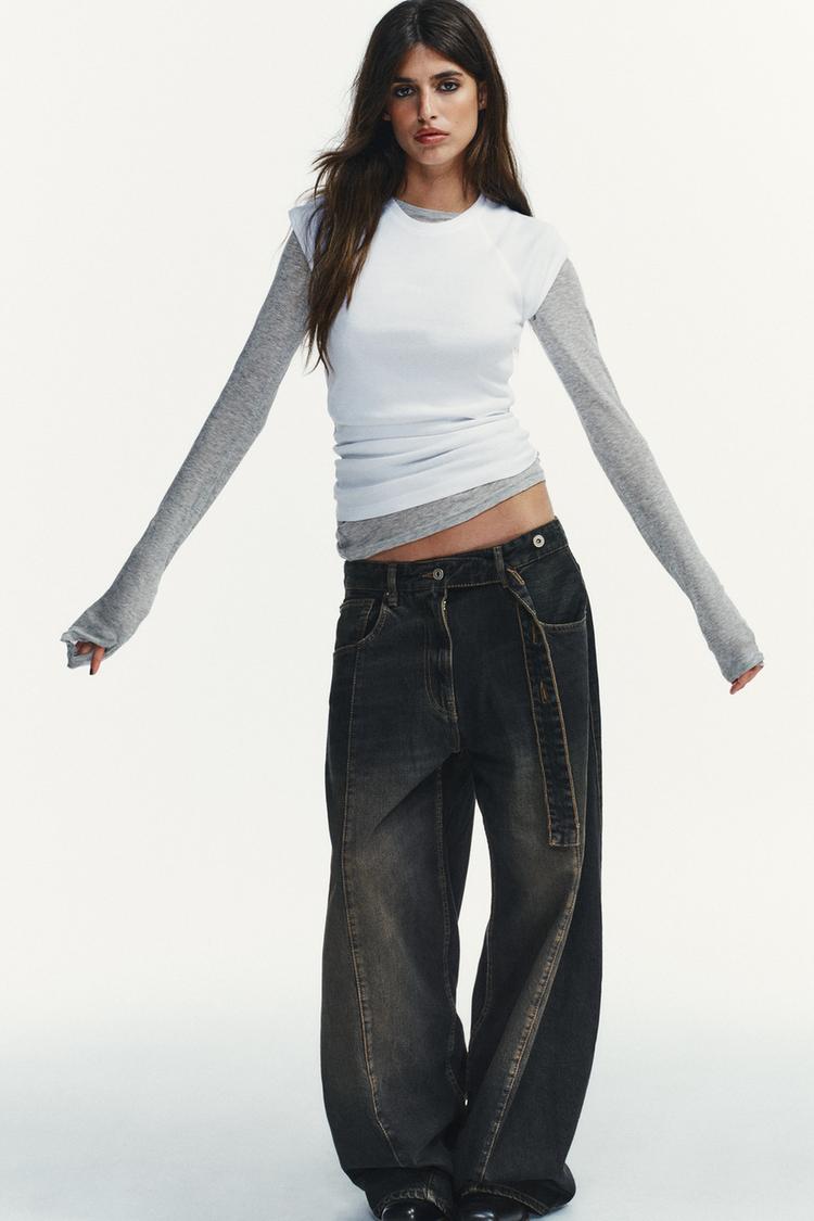 TRF OVERSIZE BARREL LOW-RISE JEANS
