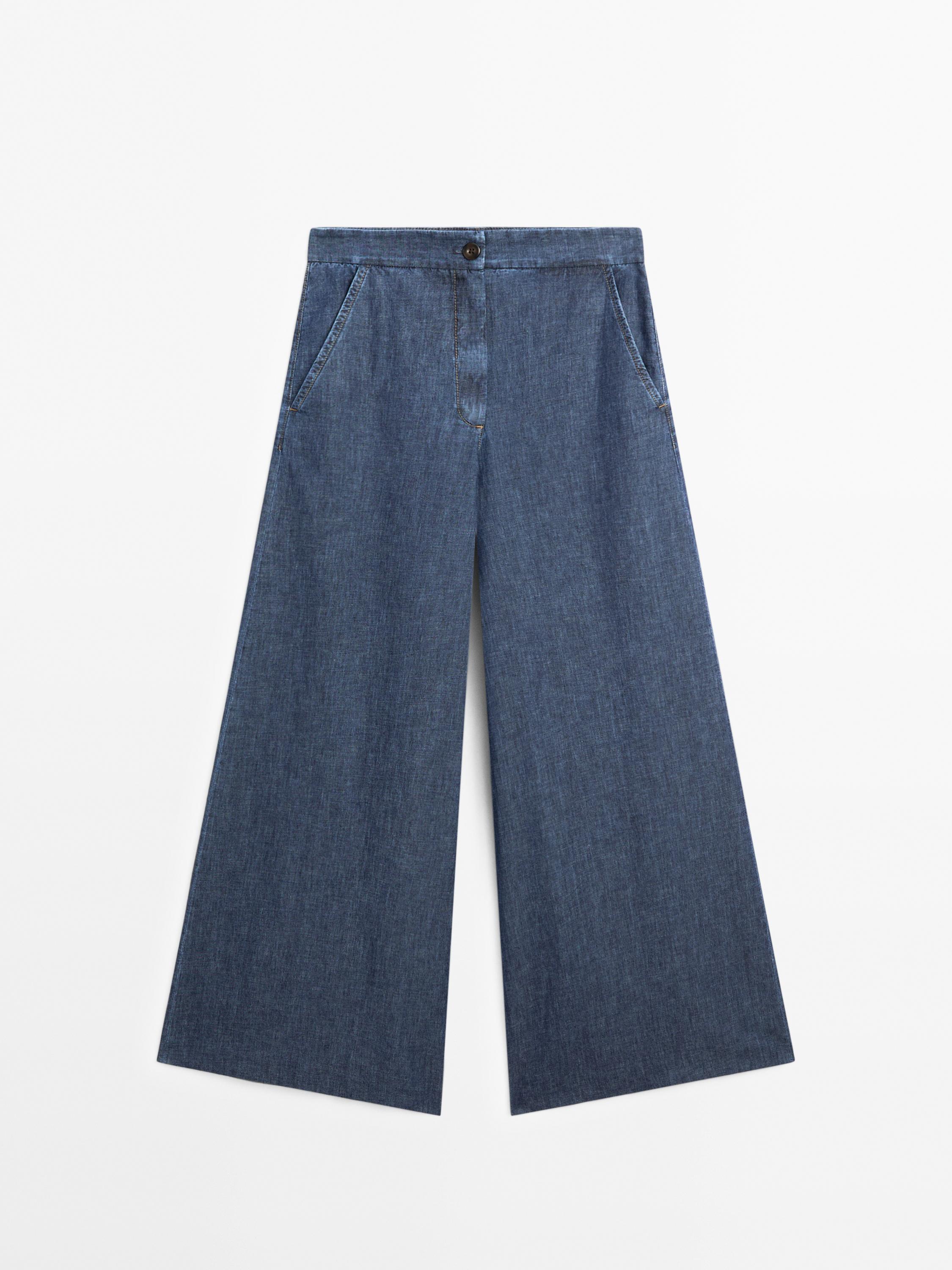 Jean super large taille haute