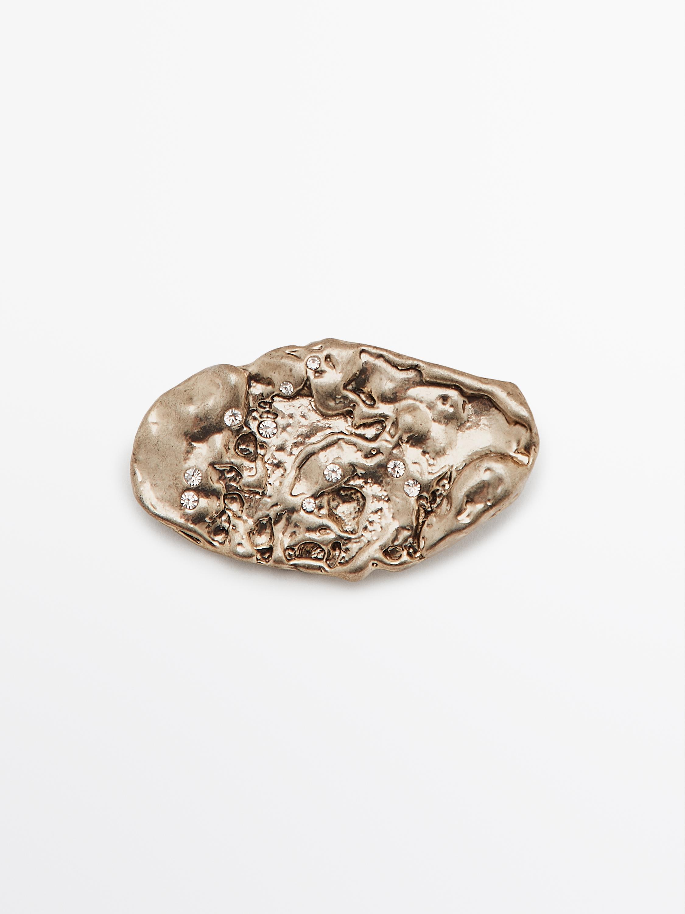 Broche roche cristaux