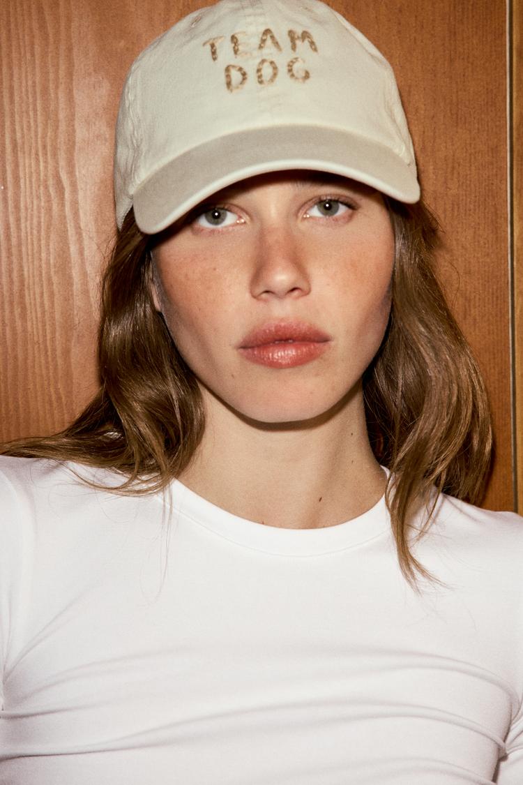 TWILL DOG TEXT CAP - Zara product image