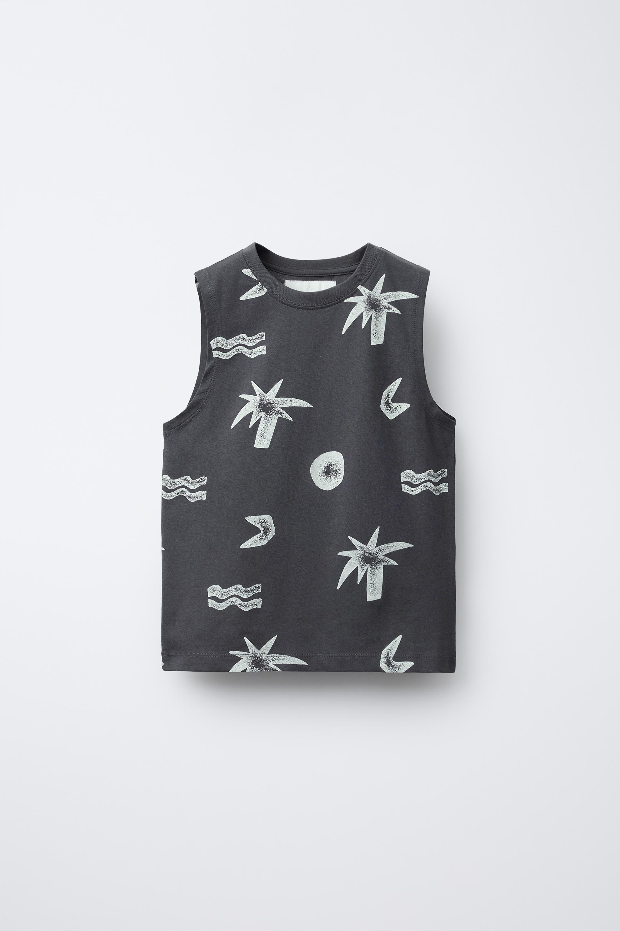PALM TREE SLEEVELESS T-SHIRT