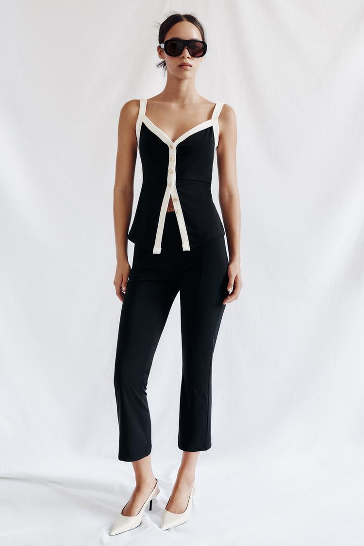 CONTRAST BUTTON TOP - Zara product image