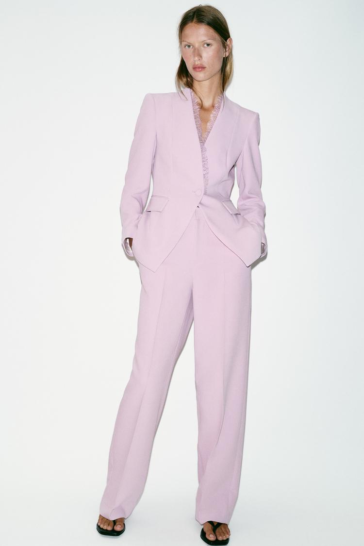FITTED LACE SHOULDER PAD BLAZER - Zara product image