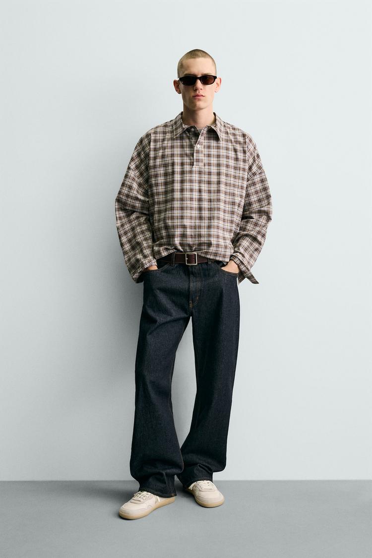 PLAID BOXY FIT POLO SHIRT - Zara product image