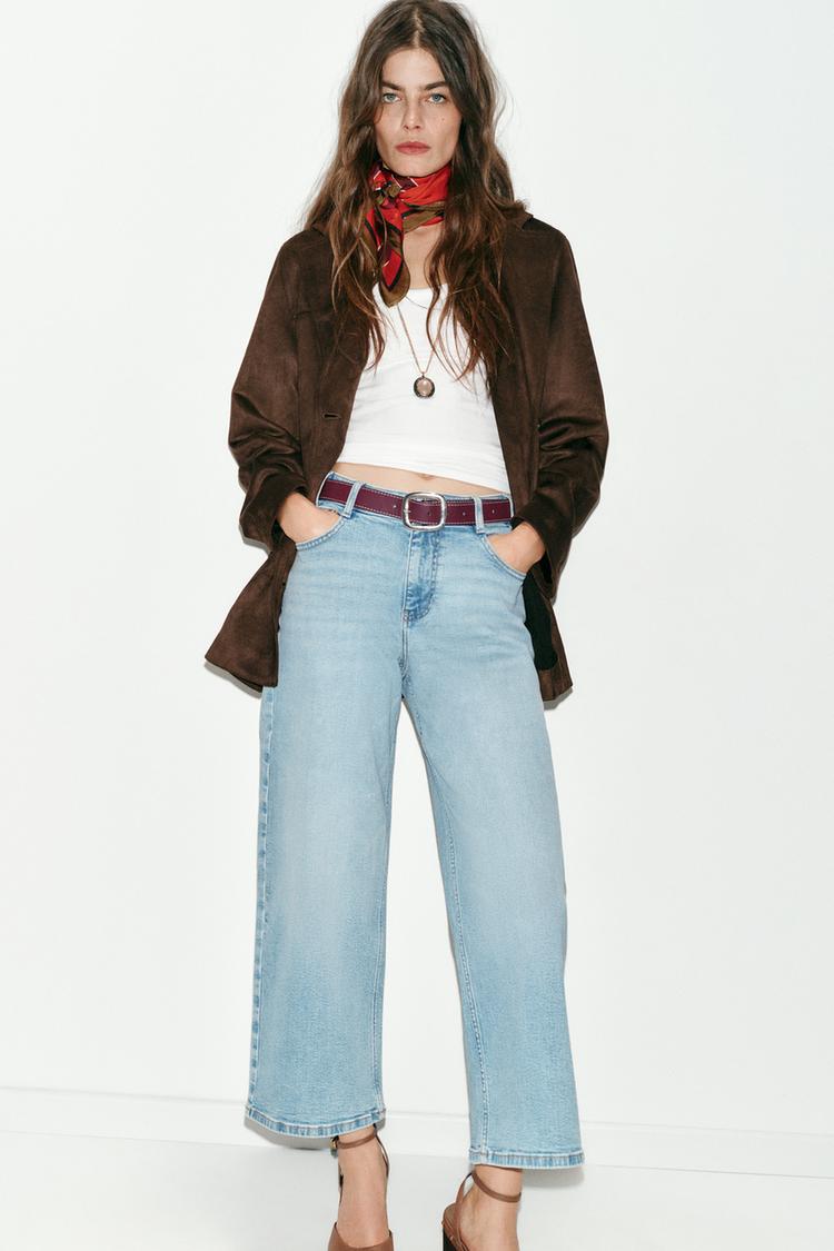 Z1975 BELTED HIGH-WAIST CULOTTE JEANS - Zara product image