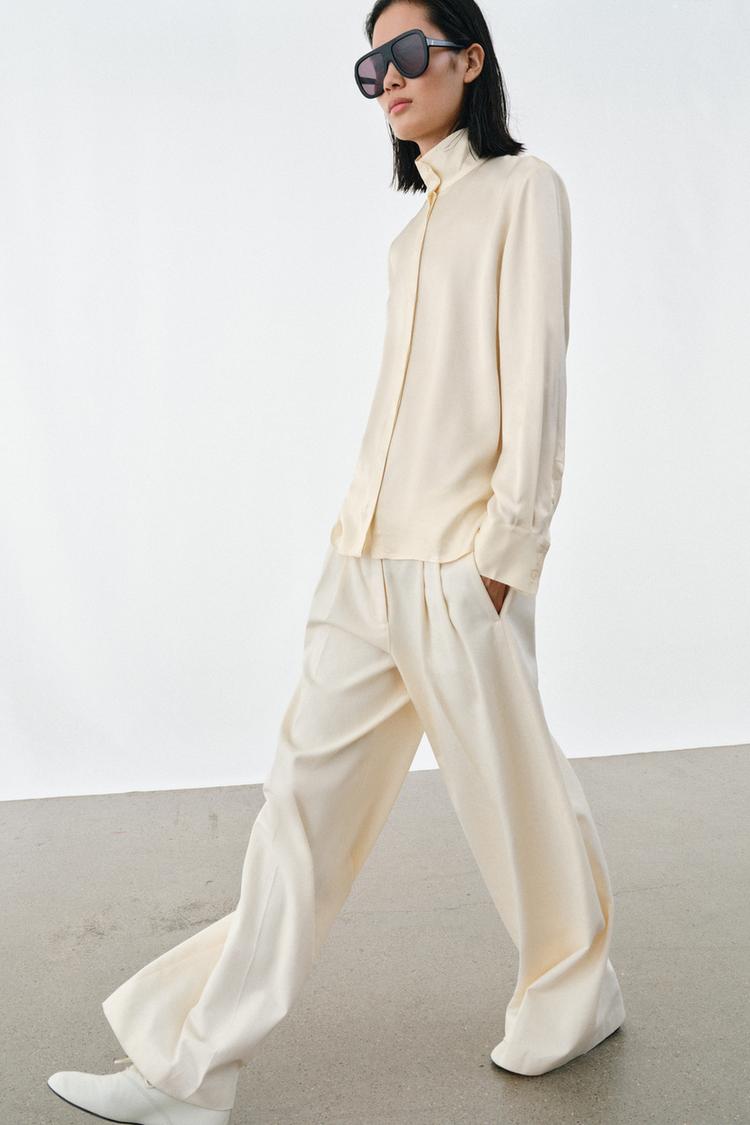 ZW COLLECTION FLOWY SATIN EFFECT SHIRT - Zara product image