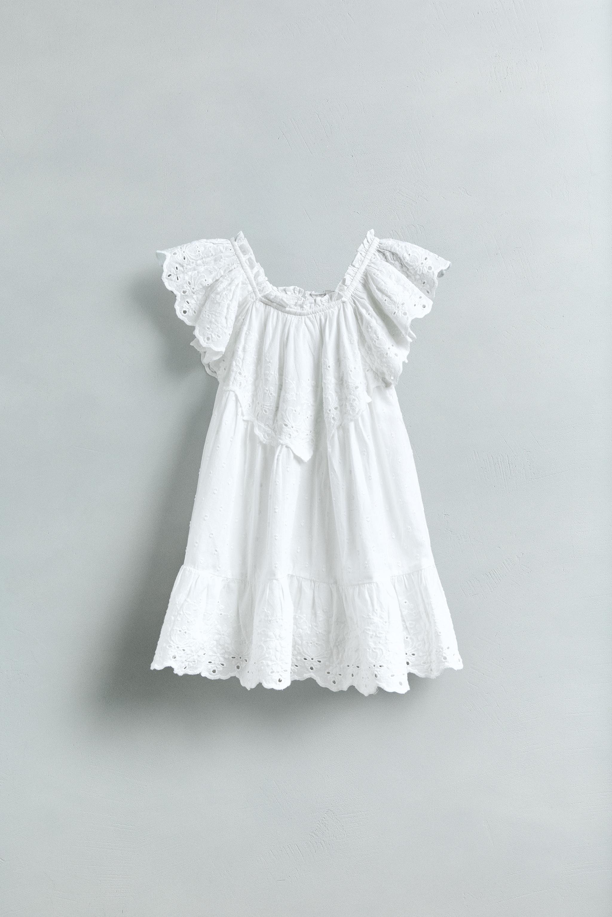 SWISS DOT DRESS WITH EMBROIDERY