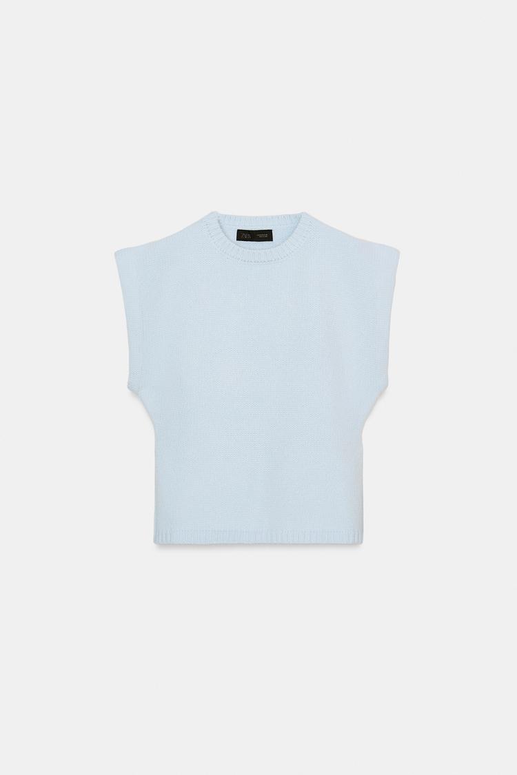 KNIT VEST WITH DEFINED SHOULDERS - Zara product image