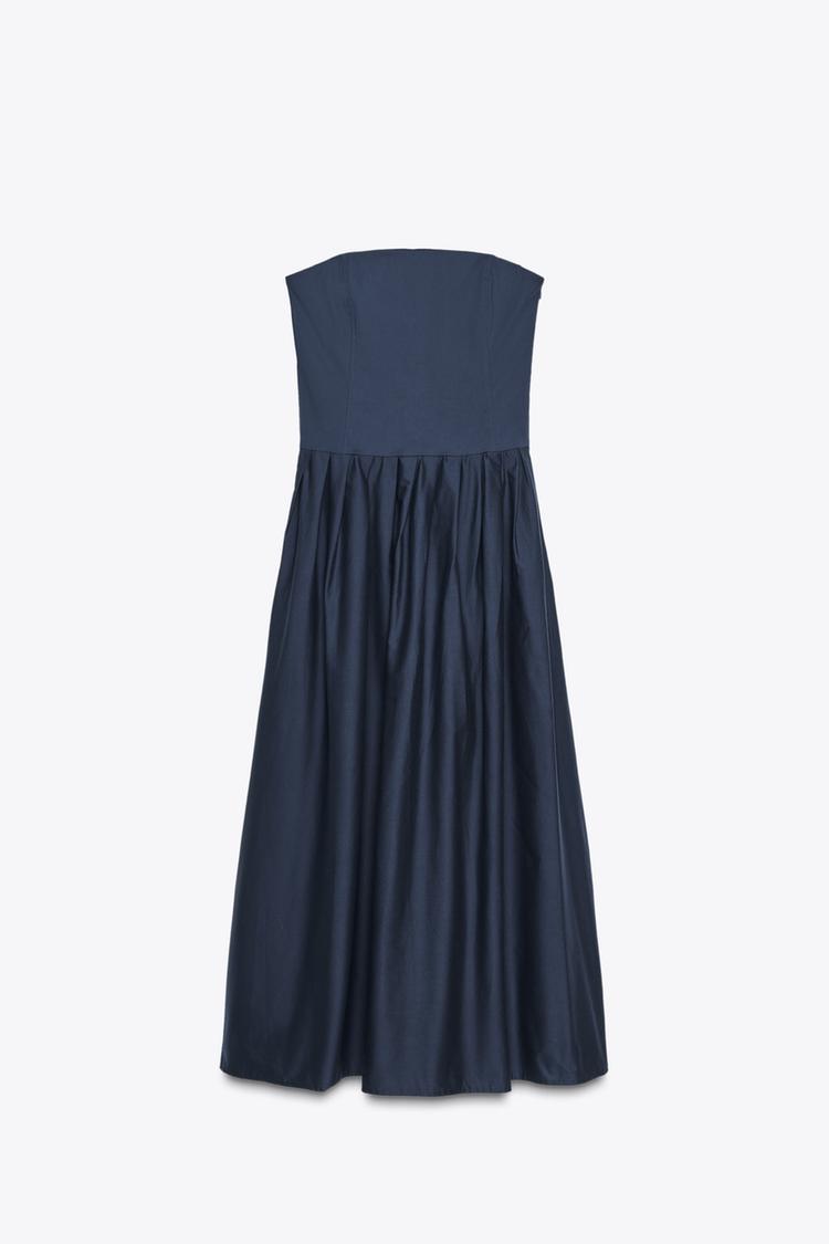 STRAPLESS POPLIN DRESS - Zara product image