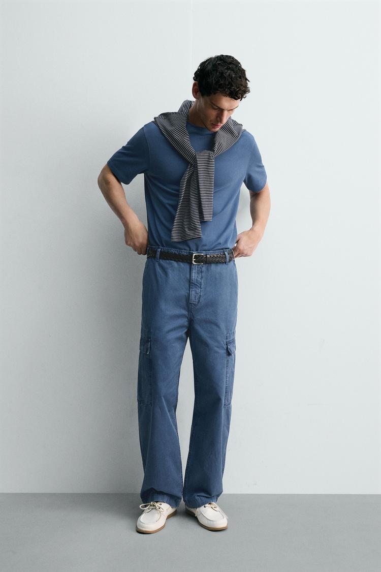 WASHED RELAXED FIT CARGO PANTS - Zara product image