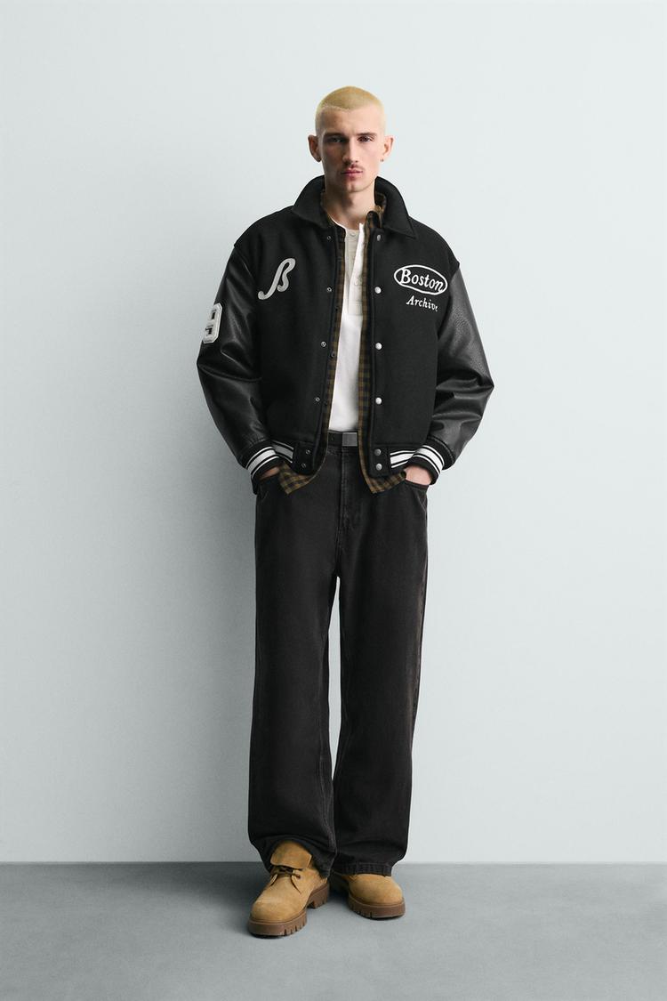 COMBINATION EMBROIDERED BOMBER JACKET - Zara product image