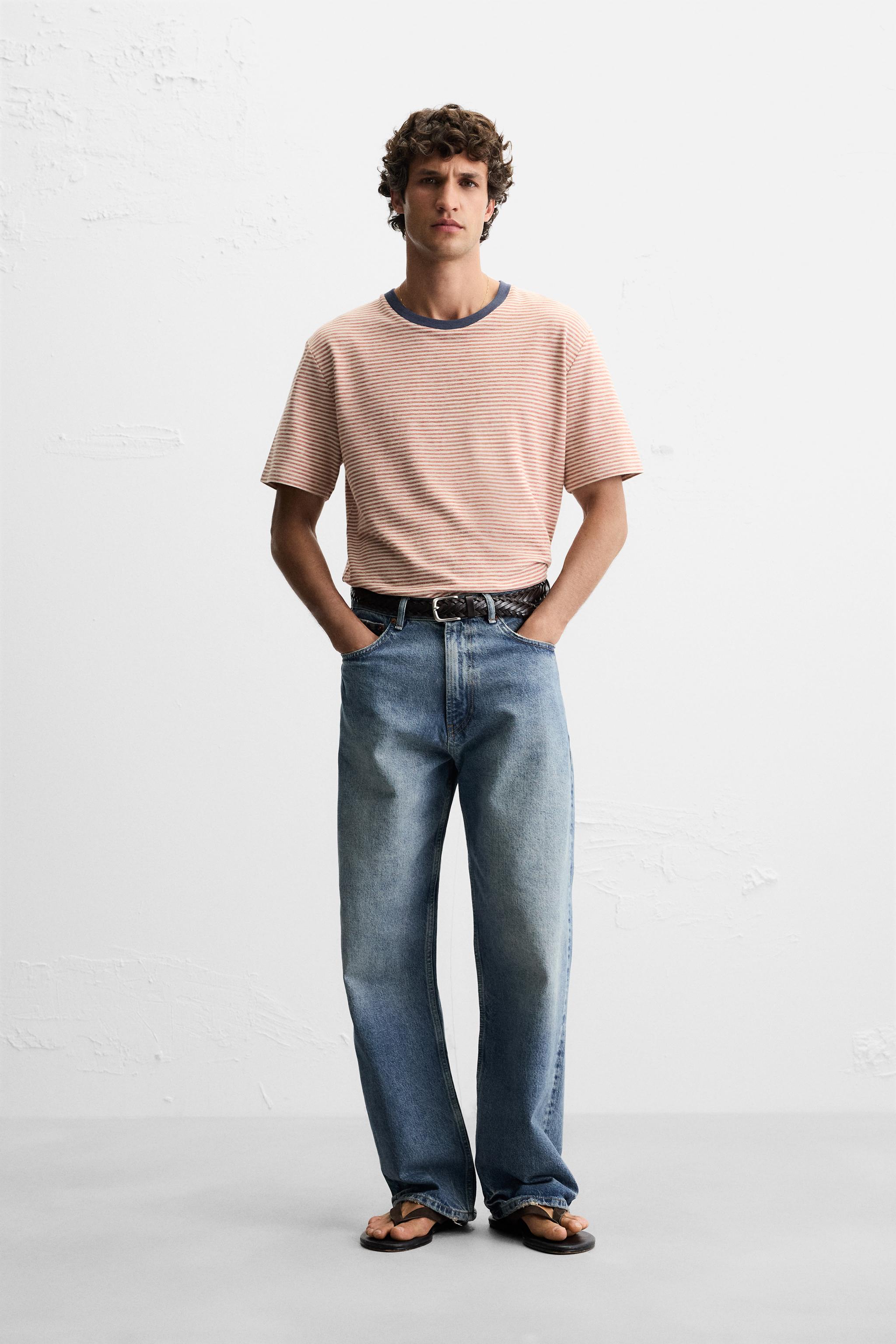 CONTRAST RIB STRIPE T-SHIRT