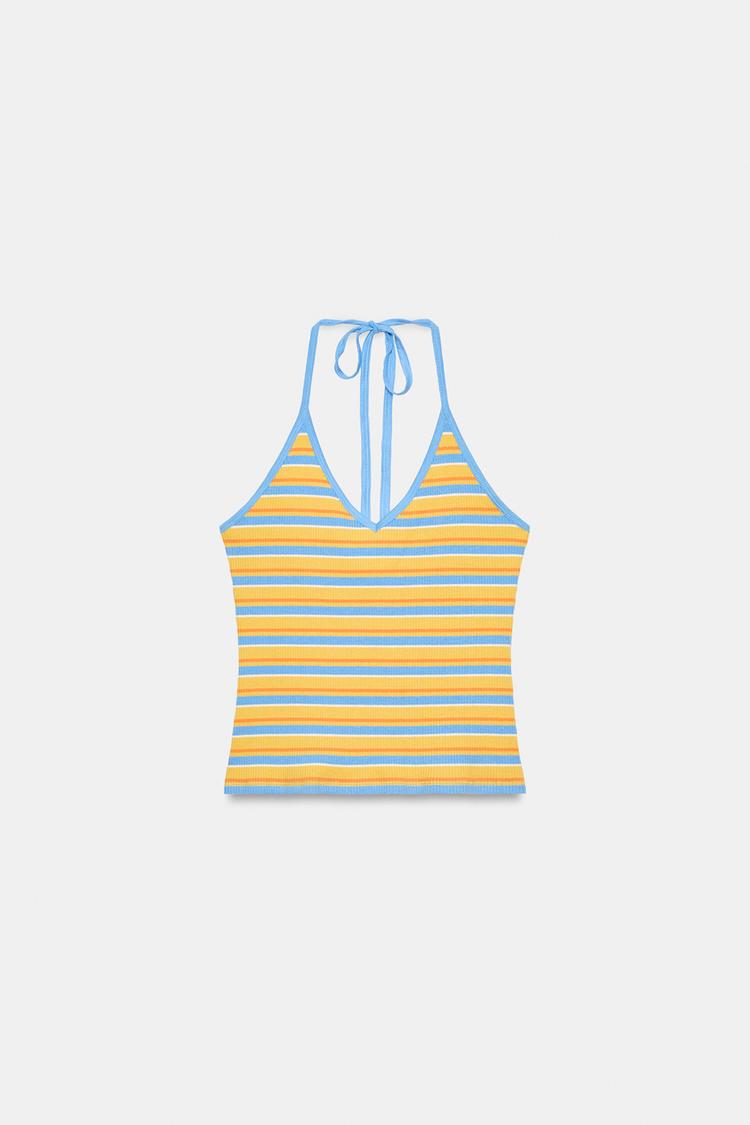 STRIPED HALTER TOP - Zara product image