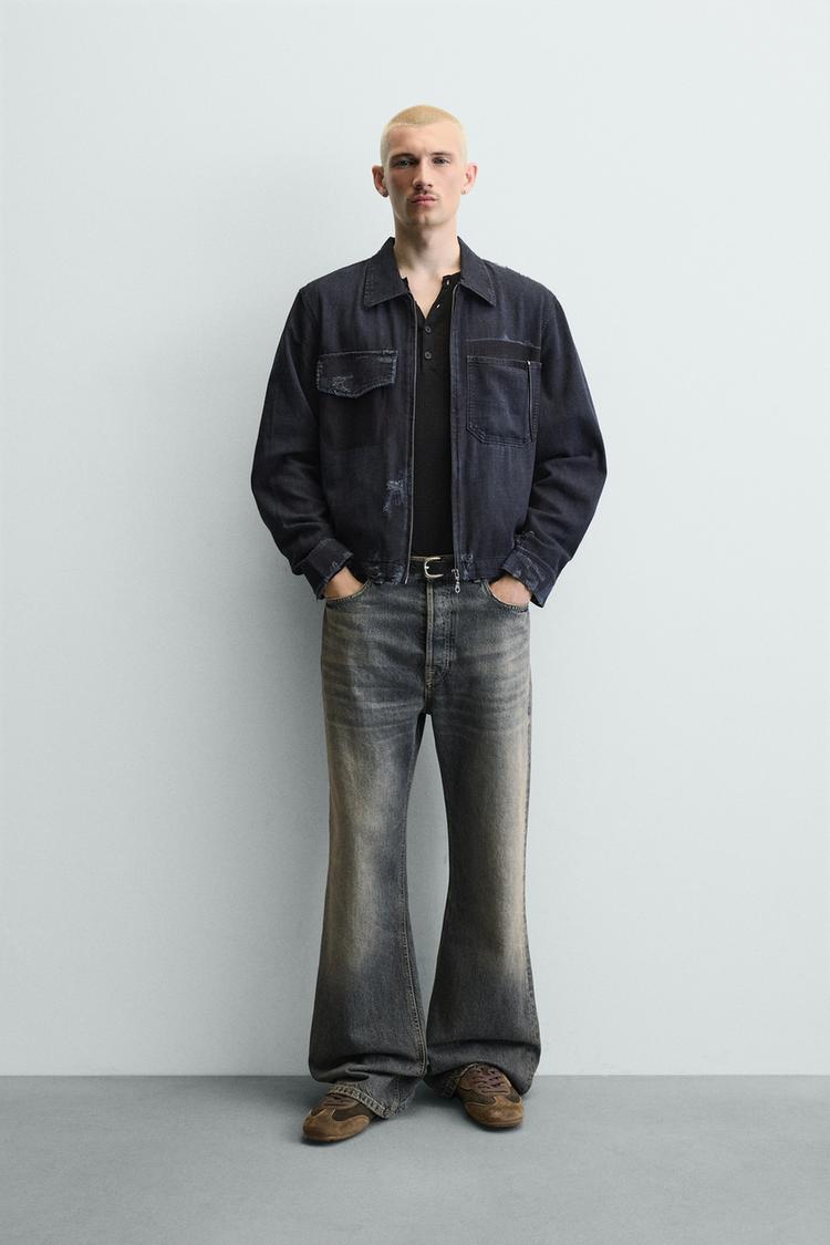 CROPPED FIT RIPPED EFFECT JACKET - Zara product image