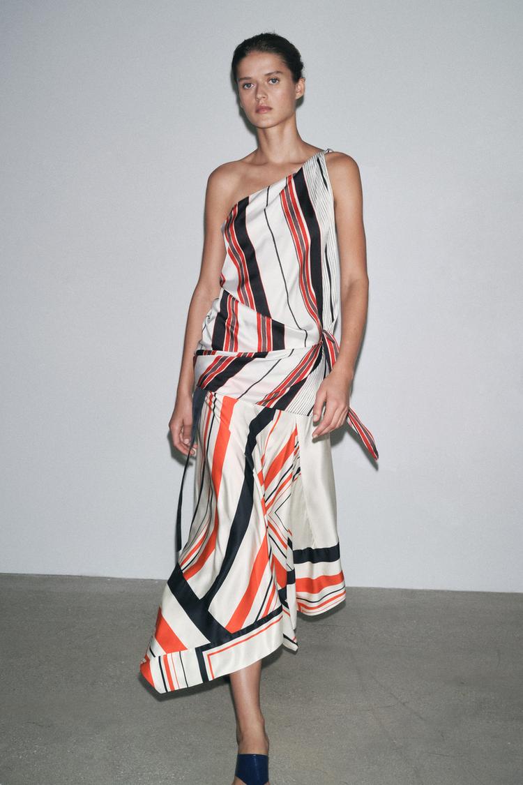 ASYMMETRIC STRIPED SKIRT ZW COLLECTION