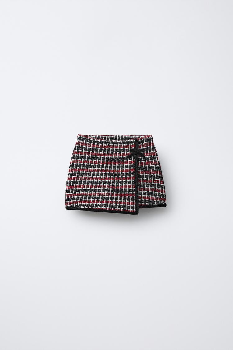 TEXTURED VELVET BOW SKIRT - Zara product image