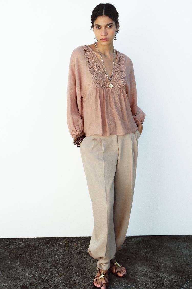 BLOUSE TEXTURÉE AU CROCHET